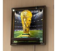 Wall-Mountable Display Frame for Lego 43020 FIFA World Cup Trophy Set (NO MONDLE) (Style B - with Light)