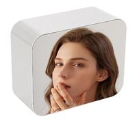 Wall Mounted Bathroom Storage, Cosmetic Container Box, Cotton Ball Organizer, No-Drill Design, Sturdy Construction, (5.91x2.48x4.72 inches), Great for Washroom Organization and Small Accessories