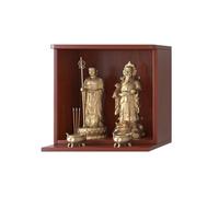 Wall Mounted Buddha Shrine Altar Cabinet, 17mm Thick Wood Prayer Table with Extended Tray, Feng Shui Worship Table for Home Buddha & God Statue Display(Rosewood,X-Large)