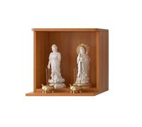 Wall Mounted Buddha Shrine Altar Cabinet, 17mm Thick Wood Prayer Table with Extended Tray, Feng Shui Worship Table for Home Buddha & God Statue Display(Mahogany,X-Large)