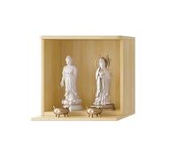 Wall Mounted Buddha Shrine Altar Cabinet, 17mm Thick Wood Prayer Table with Extended Tray, Feng Shui Worship Table for Home Buddha & God Statue Display(Wood,X-Large)