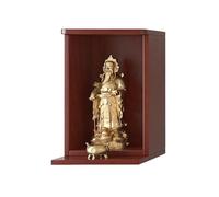 Wall Mounted Buddhist Shrine, Wood Altar Cabinet for Buddha Guanyin, Tabletop or Hanging Prayer Altar Table for Home Decor(Mahogany-A,30cm/11.8in)