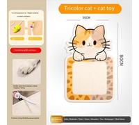 Wall Mounted Cat Scratcher Pads, Cute Self-Adhesive Cat Scratch Mats with a Cat Toy, Self-Adhesive Cat Scratching Mat, Anti Scratch Furniture Protector for Couch, Wall, Doors & Furniture (B)