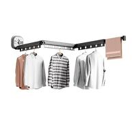 Wall Mounted Clothes Hanger Rack - Aluminum 126cm | Triple Drying Rack with Suction Cups, Foldable Laundry Hanger | Space Saving Clothes Dryer Racks for Home Hotel Travel Use