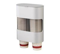 Wall Mounted Cup Holder - Double Tube Dispenser System, Pull-Down Beverage Organizer, Bathroom Rack | Gym Hydration Accessory, Kitchen Counter Setup, Holiday Celebration Supply Restaurant Service Area