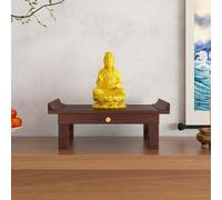 Wall Mounted/Desktop Chinese Personal Buddhist Niche Meditation Altar Table，Shrine Shelf,Household Solid Wood Guan Gong Wealth God Pooja Statue Cabinet(Desktop,Small)
