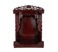 Wall Mounted Desktop Premium Wooden Bouddhiste Cabinet avec Pull Out Plateau Ménage Table de Méditation Shrine pour Guanyin Guan Gong Pooja Statue(Rosewood, H57cm/22,4in)
