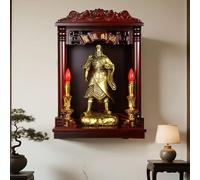 Wall-mounted/Desktop Solid wood Buddha altar,household altar shrine God of Wealth cabinet Guanyin incense table display rack(A,54 * 35 * 75CM/21.2 * 13.7 * 29.5)