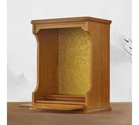 Wall Mounted Desktop solid wood shrine buddhist altar God Of Wealth Guanyin Cabinet Household Meditation Shrine Altar Table, with Pull Out Tray(Wood,23.5 * 19.5 * 32cm/9.2 * 7.6 * 12.5in)