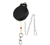 Wall Mounted Dog Lead - 9m Long Range Mobility, Heavy Duty Black Square Casing, Retractable Mechanism and Steel Wire Rope, High Grade Resistant ABS Material, for Backyards and Courtyards