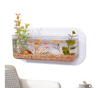 Wall Mounted Fish Bowl - Compact Pet Aquarium Vase for Wall, Space-Saving Clear Fish Tank for Small Spaces, Easy Clean Water Change Design, for Living Room Bedroom Kitchen Apartment Dormitory