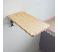 Wall-Mounted Folding Table for Kitchen & Living Room | Solid Wood with Stainless Steel Brackets | Space-Saving Drop-Down Dining & Work Desk (80x40cm)