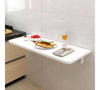 Wall Mounted Folding Table, Narrow Long Floating Desk, Small Spaces Hanging Dining Table,Hanging Workbench, for Home Office Bar(White,50x20cm/20x7.8in)