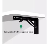Wall-Mounted Folding Table - Space-Saving Kitchen & Dining Table Floating Computer Desk for Small Spaces Hideaway Study Workbench with Brackets (White 100x30cm/40x12in)