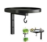 Wall-Mounted Iron Bird Bath, Garden birdbath, Hanging birdbath, Decorative Crafts for Garden, houseplants and Hanging Plants, Indoor & Outdoor, Home Decoration (3, Black, 15 * 17 * 21CM)