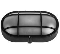 Wall-Mounted Lampe Extérieur Oval Bulkhead E27 Lumière IP44 Noir [Oval]