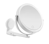 Wall Mounted Lighted Makeup Mirror with Magnification 5X, 7 Inch Double Sided Magnifying Vanity Mirror Wall Mirrors