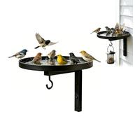 Wall-Mounted Metal Bird Bath Basin, Antique Bronze Finish, 2 in 1 Wall Mounted Bird Bath and Feeder with Feeder Hook, Durable & Rustproof for Fence, Tree, Balcony, Porch, Yard (1Pcs)