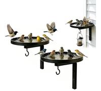 Wall-Mounted Metal Bird Bath Basin, Antique Bronze Finish, 2 in 1 Wall Mounted Bird Bath and Feeder with Feeder Hook, Durable & Rustproof for Fence, Tree, Balcony, Porch, Yard (2Pcs)