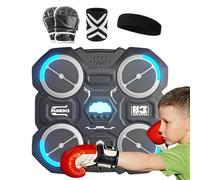 Wall Mounted Music Boxing Machine 29x27cm - Interactive Boxing Game for Kids and Adults | Home Fitness Training and Stress Relief Equipment | Smart Reflex Pad with Lights Music | Indoor Workout
