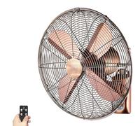 Wall Mounted Oscillating Fan, Vintage Retro Electric Fan With Remote Control, 3-Speed Wind Adjustment & 120° Left And Right Swing, Strong Winds For Industrial Commercial -01,Red Bronze-14 inches