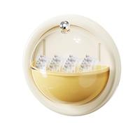 Wall Mounted Perfume Organizer - Display Storage for Vanity Styling | Clear Acrylic Dust Cover Rack, Rotating Lid Compartments Skincare Sample Holder Bathroom Apartment