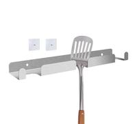 Wall Mounted Pizza Shovel Rack - Durable Metal Storage Shelf, Multi Slot Kitchen Tool Organizer, Stainless Steel Hanger | Professional Peel Holder For Pizza Shop Oven Brushes Spoons