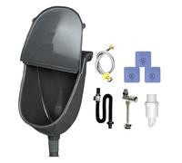 Wall Mounted Portable Urinal - Leak Proof Liquid Waste System, Flexible Drainage Hose Extension, Durable Lightweight Basin, Easy Installation Bracket Set, Compact Space Saver | For Men