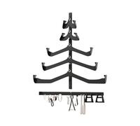 Wall Mounted Pull Up Bar Rack - Black Steel, 5-Piece Space-Saving Wall Holder, Home Gym Cable Attachment Storage, Heavy Duty Steel Construction, Rust-Resistant Coating | Resistance Bands, Jump Ropes,