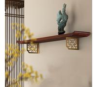 Wall-Mounted racks Altar Table, Household Wood Wall Cabinet with Drawer bookshelf Buddha Statue Stand for Home Pooja and Incense Tribute(Walnut,80x15cm/31.4x5.9in)