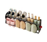 Wall Mounted Shoe Rack | No Drill Magnetic Space-Saving Organizer 2 Layers