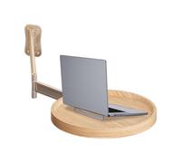 Wall Mounted Side Table - Round Tray Desk, 180 Degree Rotation Design, Foldable Space Saving Build | Modern Floating Shelf For Cafe Dessert Shop Apartment Balcony