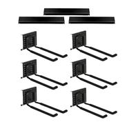 Wall Mounted Ski Rack - Snowboard Gear Holder with Six Hooks, Non Slip Equipment Organizer, Sturdy Metal Build | Indoor Outdoor Shed Basement Sports Accessories Storage Organization System