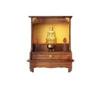 Wall Mounted Tabletop Wooden Buddha Shrine Altar, Prayer Cabinet with Pull-Out Tray for Home Meditation & Worship(48cm/18.8in)
