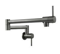 Wall Mounted Tap, Folding Kitchen Faucet, Single Cold Stainless Steel,Grey