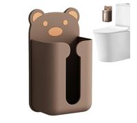 Wall Mounted Tissue Box - Cartoon Bear Decorative Holder, Damage Free Adhesive Mount, Large Capacity Storage Case, Waterproof ABS, Space Saving Napkin Dispenser | for Home