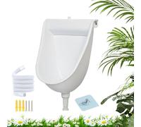 Wall Mounted Toilet - Men's Urinal with Flush Urine Separator for Home, Dorm, Garden, RV | Apartment Bathroom Fixture for Dad, Boyfriend, Grandpa | Water Saving Sanitary Solution