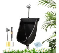 Wall Mounted Toilet - Men's Urinal with Flush Urine Separator for Home, Dorm, Garden, RV | Apartment Bathroom Fixture for Dad, Boyfriend, Grandpa | Water Saving Sanitary Solution