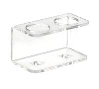 Wall Mounted Toothbrush Holder, No-Drill Acrylic Bathroom Organizer Rack, Electric Toothbrush Storage for Small Spaces, Restroom Apartment, 3.94x2.36x2.36inches, Black, Transparent