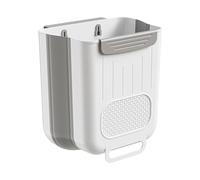 Wall Mounted Trash Can, 6L Foldable Compact Space Saving Garbage Container | Wall Hanging Waste Bin for Home Bathroom Bedroom RV Camping Countertop Cabinet Door