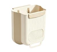 Wall Mounted Trash Can, 6L Foldable Compact Space Saving Garbage Container | Wall Hanging Waste Bin for Home Bathroom Bedroom RV Camping Countertop Cabinet Door