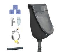 Wall-Mounted Urinal With Lid | PP, 11.2in X 7.1in X 15.2in, No-Drill Installation | Portable Urinal With Drain Hose, Valve, Nozzle | Outdoor, RV, Camping, Garden, Dorm