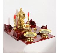 Wall-Mounted wood Personal Shrine Altar Table, Buddha Niche Cabinet, Chinese Fengshui Guan Gong Guanyin Pooja Statue Display Stand Buddha Shelf(No.16)