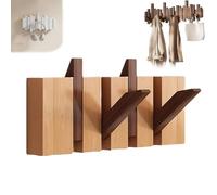 Wall-mounted Wooden Coat Rack Piano Key Style Design, Natural Wood Entryway Wall Art Hook, Heavy Duty No Drill Piano Woods Hanger, for Hanging Hats, Scarves, Umbrella, Keys (Mix,4 Hooks)
