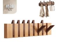 Wall-mounted Wooden Coat Rack Piano Key Style Design, Natural Wood Entryway Wall Art Hook, Heavy Duty No Drill Piano Woods Hanger, for Hanging Hats, Scarves, Umbrella, Keys (Mix,8 Hooks)