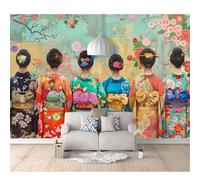 Wall Mural 3D Effect Japanese geisha 100x70cm Self-adhesive Wallpaper Large Sticker Decor Print Picture Image Design Photo Art