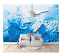 Wall Mural 3D Effect Simple hand-painted oil painting blue and white 100x70cm Self-adhesive Wallpaper Large Sticker Decor Print Picture Image Design Photo Art