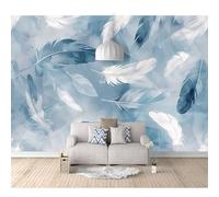 Wall Mural 3D Effect Watercolor feathers white-gray 100x70cm Self-adhesive Wallpaper Large Sticker Decor Print Picture Image Design Photo Art