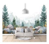 Wall Mural 3D Effect Watercolor forest trees, animals, bears, landscapes 100x70cm Self-adhesive Wallpaper Large Sticker Decor Print Picture Image Design Photo Art