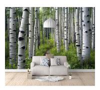 Wall Mural 3D Photo Self-adhesive Wallpaper Birch forest green landscape 100x70cm Sticker Home Decor Tv Background Large Art Painting Posters
